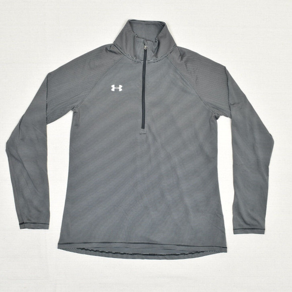 Under Armour Women 1/4 Zip Pullover Sweatshirt Polyester Gray Size M Loose Heatg - Picture 1 of 8